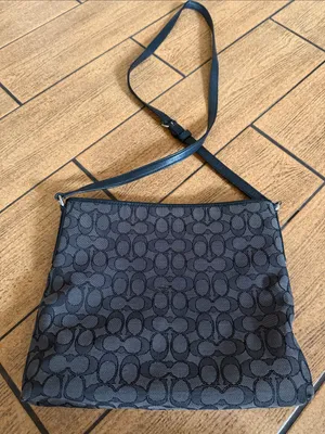 COACH Signature Daisy File Crossbody Black Gray Jacquard Y2K Vintage F16558 thumbnail 3