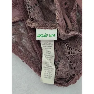 Aerie Brown Romantic Boudoir Bridal Cottage Lingerie Feminine Lace Bra Medium thumbnail 6