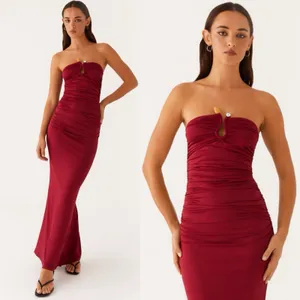 Peppermayo Exclusive Rudy Maxi Dress Maroon Size 4 Column Form-Fitting Gown thumbnail 5