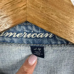 Vintage Womens size XL Handmade Reworked Denim Jean Knit Cardigan Jacket thumbnail 8
