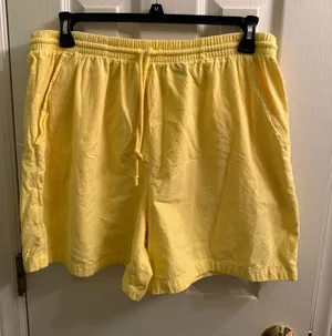 Source Unknown Vintage Yellow High-Waist Drawstring Lounge Shorts thumbnail 1