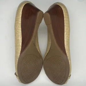 Tory Burch Sexy Tan Peep-Toe Wedge Heel Shoes **Size 8.5** 🔥🔥 thumbnail 8