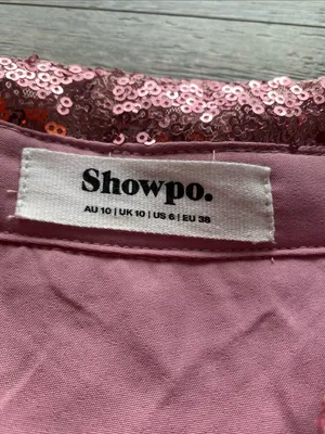 Showpo Pink Sequin Shirt Dress Womens Sz 6 Button-Up thumbnail 3