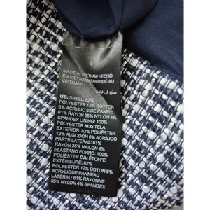 White House Black Market Womens Pencil Skirt Blue Ecru Tweed Size 4 thumbnail 5