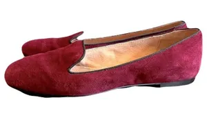 Tahari ‘Clementine’ Burgundy Suede Smoking Slipper Loafers, Size 7 thumbnail 1