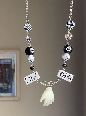 Handmade y2k funky grunge street mix beads unique necklace🎲⭐️📱⭐️🌀 thumbnail 3