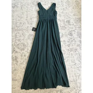 Lulus Thoughts of Hue Emerald Green Surplice Maxi Dress Size XS NWT Bridesmaid thumbnail 5