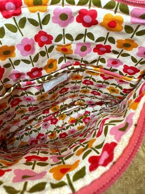 NWT Vera Bradley Folkloric Hipster Crossbody Bag Quilted Floral Pink Orange thumbnail 6