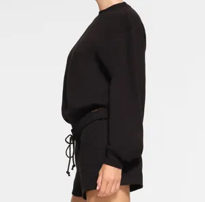 Boyfriend Fleece Crew Neck Pullover 'Onyx' thumbnail 7