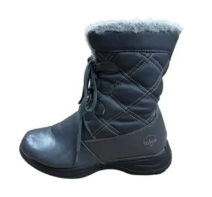 Totes Women's Size 6 Faux Fur Quilted Winter Snow Boots Lace Up Zipper Lined thumbnail 1