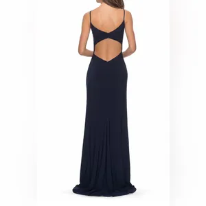 LA FEMME Navy Ruched Jersey Trumpet Gown Dress SIZE 6 NWT thumbnail 3