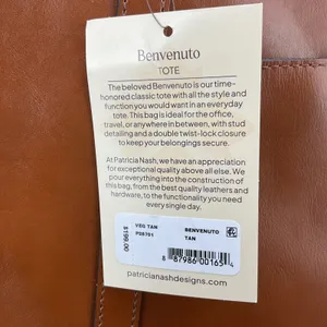 New Patricia Nash Benvenuto Large Leather Tote Bag Cognac 15 Year Anniversary thumbnail 8