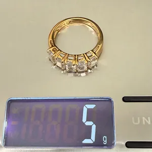 Vintage 925 Gold Over Sterling Silver Five CZ Row Band Women’s Ring Size 8 5g. thumbnail 9