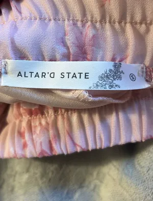 Altar'd State Pink Floral Skirt thumbnail 7