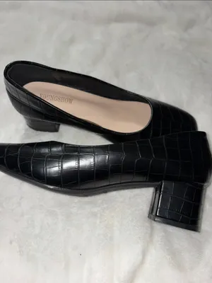 Youngshow faux crocodile block heels Black Size 9 thumbnail 2
