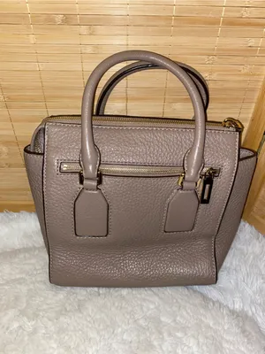 Michael Kors tan Pebbled Leather Satchel Bag purse thumbnail 3