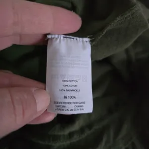 J.Crew Peplum Wrap Top Large Olive Green Cotton Tiered Ruffle Sleeveless V-Neck thumbnail 7