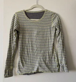 Lululemon Reversible Gray & Yellow Long Sleeve Top | S thumbnail 1