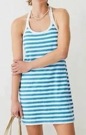 J.Crew Womens Blue White Striped Racerback Cotton Mini Tank Dress Size‎ M thumbnail 1