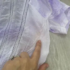 Love Shack Fancy Natasha Heritage mini ruffle dress‎ purple size large pastel thumbnail 2