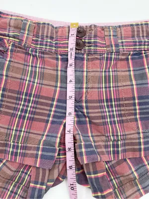 Vintage Y2K American Eagle Low Rise Plaid Shorts Size 4 Cotton Preppy Micro Mini thumbnail 8