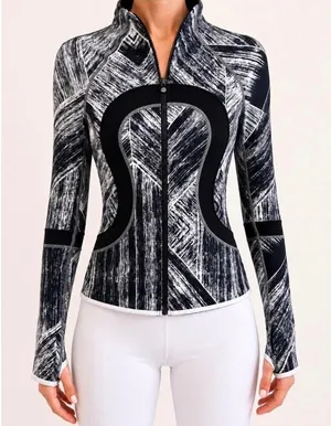 Lululemon Find Your Bliss Reversible Full Zip Jacket Black White Mesh Womens‎ 4 thumbnail 1