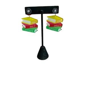 3/$20‎ Colorful Stack of Books Earrings thumbnail 5