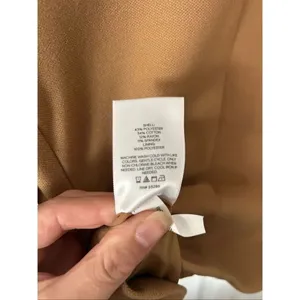 Express double breasted brown and gold buttoned blazer military style jacket siz thumbnail 5