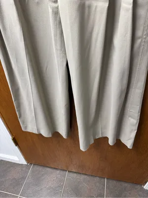 St. John High Rise Wool Blend Wide Leg Pleated Trousers Pants Beige Cream 6 thumbnail 5