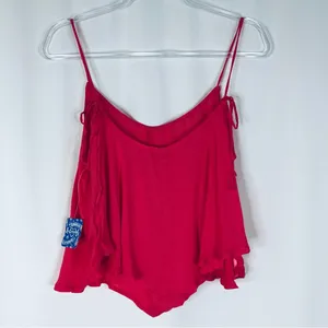 Intimately Free People | Crossroads Tie-Strap Cami Sandy Hot Pink Rayon Tank NWT thumbnail 6