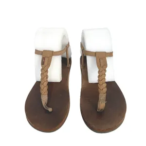 RainBow Women's Braided Ankle‎ T-Street Brown Leather Sandal XL sz 10 thumbnail 2