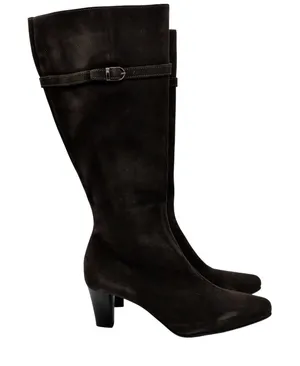 La Canadienne 28394 Dark Brown Suede Knee High Boots‎ Square Toe Womens 9.5 M thumbnail 1