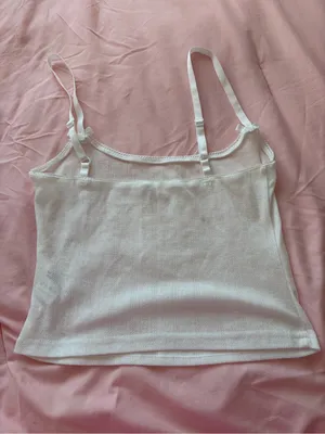 White Lace-Trim Camisole Tank Top thumbnail 3
