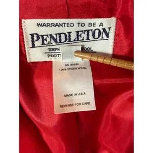 Vtg Pendleton Red Virgin Wool Blazer Jacket 14 Single Button USA Made Academia thumbnail 4