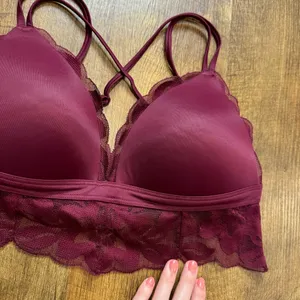 PINK Victoria’s Secret Pushup Bralette Bra Sz Medium Lace Trim Longline thumbnail 4