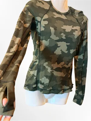 Lululemon It’s Rulu Run Long Sleeve Shirt | Olive Camo | Size 2 thumbnail 15