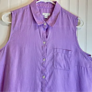 J. Jill Purple women Sleeveless Button-Down Shirt. 100% Silk thumbnail 8