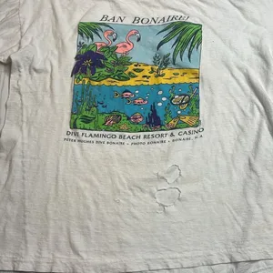 90s Vintage Ban Boinaire! GraphicTourist Tshirt White Medium Thrashed thumbnail 2
