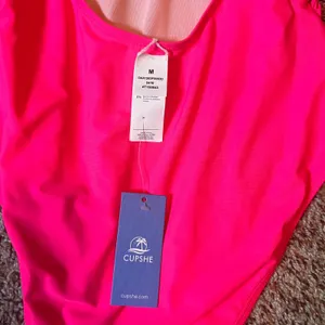 Eomenie One Piece Swimsuit‎ Cut Out Ruched Tummy Control Hot Pink M thumbnail 7