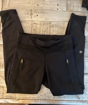Lululemon Size 4 Inspire Tight Leggings Gold Hardware Rare thumbnail 1