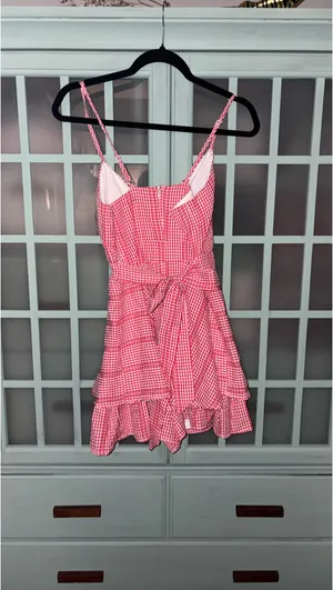Charmed Hearts Dress Red Gingham  thumbnail 2