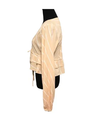 Free People Lightweight Ruffled Tierd Samifan Blouse in Peach thumbnail 4