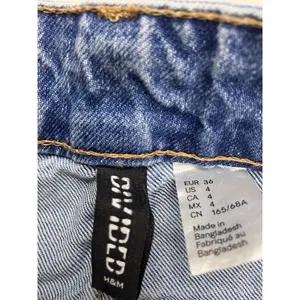 H&M Divided Wide Leg Jeans Women Size 4 Blue Raw Hem High Rise‎ Baggy thumbnail 2