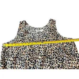 Faded Glory Sleeveless Semi Sheer Animal Cheetah Print Top XL thumbnail 5