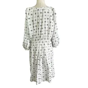 Anthropologie White/Blue Marcie Lined With Pockets Dress Women's Size XL | 70-17 thumbnail 2