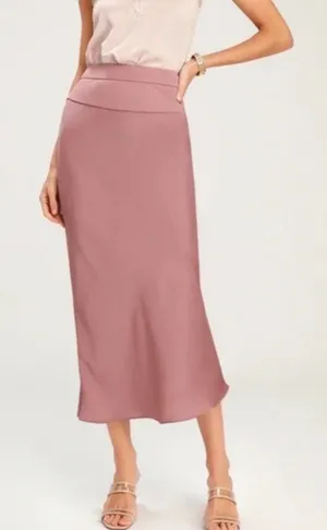 FREE PEOPLE Normani Bias Mauve Midi Skirt thumbnail 1