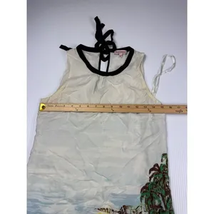 Juicy Couture Beach Print Dress Sleeveless Casual Sundress Black Trim‎ S thumbnail 2