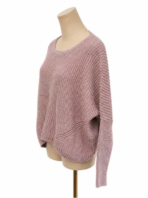 MOTH Anthropologie Marbled Cashmere Blend Oversized Sweater Size S Pink Mauve thumbnail 2