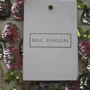 Mac Duggal Womens Floral Embellished Flutter Cap Sleeve Dress 5722 Cream thumbnail 16