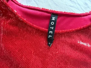Motel Rocks red sparkle dress thumbnail 3